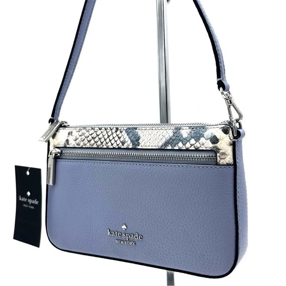 Kate Spade Leila Convertible Leather Mini
Pachette Bag Snakeskin Blue - Picture 2 of 8